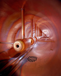 Photograph of a drift tube at Fermilab.